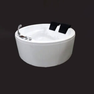 Round Massage Bath Tub for 2 Persons – 1525x1525mm – Whirlpool Massage with LED Light & Headrests | BT 2021
