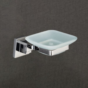 Wall Mount Brass Soap Dish with Glass Tray – Chrome Finish | LBA 1506