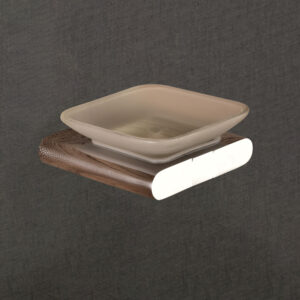 Wall Mount Brass Soap Dish  | Frosted Glass & Stylish Design | LBA 1706