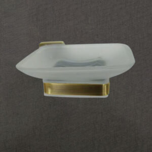 Wall-Mounted Brass Soap Dish with Frosted Glass | Antique Finish - LBA 3006