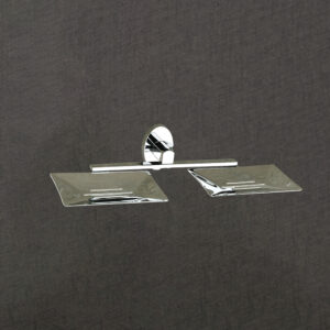 Wall-Mounted Brass Double Soap Dish – LBA 305 | Chrome Finish