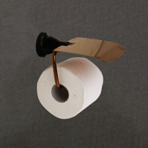 Wall Mount Brass Toilet Paper Holder with Lid | Product Code: LBA 3403 A | Black and Rose Gold Finish