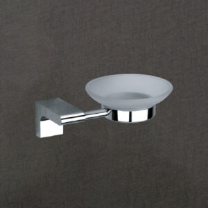 Sleek Wall Mounted Soap Dish with Frosted Glass Bowl | Chrome Finish| LBA 506
