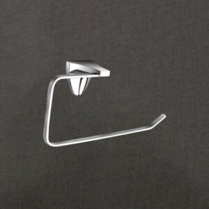 Brass Towel Ring for Bathroom – Wall Mounted Hand Towel Holder – Chrome Finish – Triangular Backplate with Open-End Arm – Premium Bathroom Accessory – Rustproof & Stylish – LBA 701