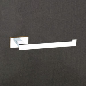 Brass Towel Ring for Bathroom – Wall Mounted Hand Towel Holder – Chrome Finish – Rectangular Open-End Design with Sleek Backplate – Premium Rustproof Bathroom Accessory – LBA 801