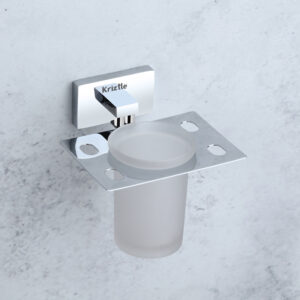 Wall Mounted Tumbler Holder – Brass & SS 304 with Frosted Glass | BM 304