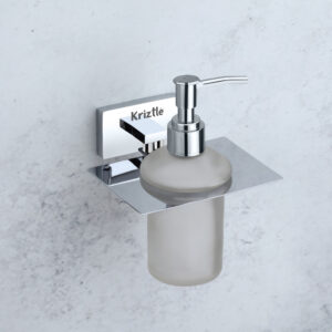 Wall Mounted Liquid Soap Dispenser | Brass & SS 304 with Frosted Glass | BM-307