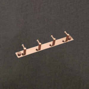 5-Pin Brass Hook Rail – Rose Gold Finish | LBA 1003