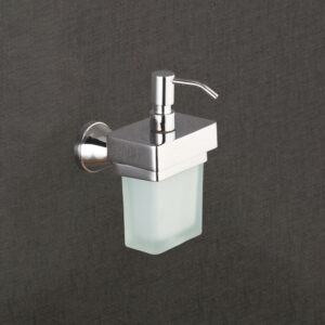 Wall-Mounted Liquid Soap Dispenser with Frosted Glass | Chrome Finish| LBA 1612