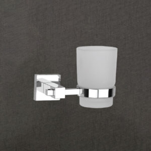 Frosted Glass Tumbler Holder | LBA 207 | Chrome Finish