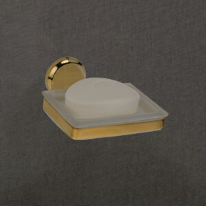 Wall-Mounted Soap Dish with Frosted Glass Tray | Product Code: LBA 3206 | Gold Finish