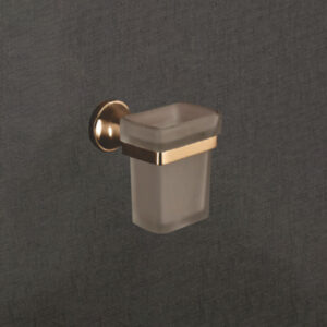 Wall-Mounted Tumbler Holder with Frosted Glass | Product Code: LBA 3207 | Gold Finish