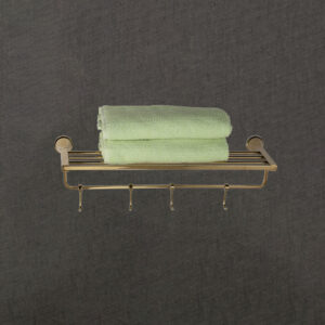 24" Gold PVD |Towel Rack with Hooks | Durable Brass | Product Code: LBA 3211