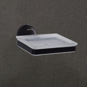 Wall-Mounted Soap Dish with Frosted Glass Tray | Product Code: LBA 3306 | Black Finish
