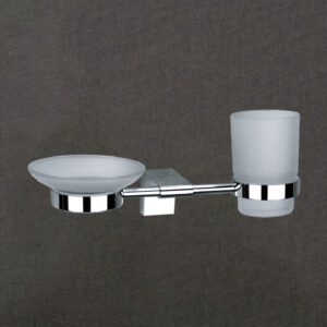 Wall-Mount Soap Dish & Tumbler Holder Combo | Product Code: LBA 508
