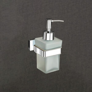 Wall Mounted Soap Dispenser | Frosted Glass with Chrome Finish | LBA 812