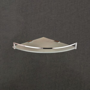 Wall-Mount Compact Glass Shelf with Brass Side Guard |  LGS 1001