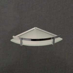 Wall-Mount Corner Glass Shelf with Chrome Guard | LGS 3002