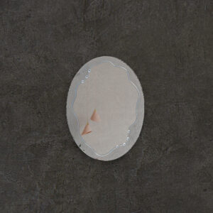 Gracefully Etched Oval Designer Mirror with Wavy Artistic Border | LM 1010