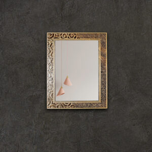 Rectangular Designer Wall Mirror with Elegant Acid-Etched Floral Border | LM 1013