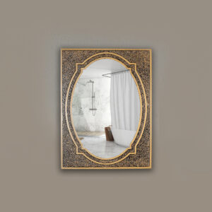 Rectangular Wall Mirror with Antique Acid-Etched Border | LM 1014