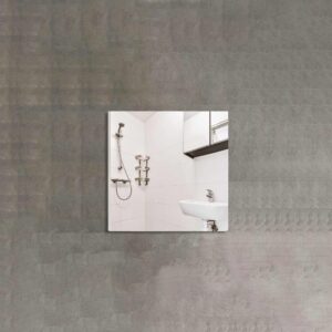 Square Designer Wall Mirror – Frameless Minimalist Design with Polished Edges & Sharp Reflection | LM 1017