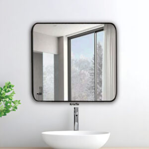 Modern Square Aluminium Frame Mirror – Minimalist Wall Mirror for Living, Bath & Vanity Spaces | LMF 4005-S