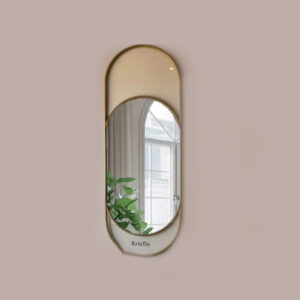 Decorative Wall Mirror with Matte Gold Frame | 16x40” Vertical Accent for Modern & Luxe Interiors | Model: LMF 117