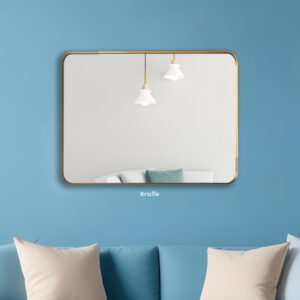 Rectangular SS PVD Ultra Clear Wall Mirror for Living Room & Bathroom – 24x30 Inch – Ultra Clear Glass – Premium 304 Stainless Steel Frame – PVD Coated – LSS4018