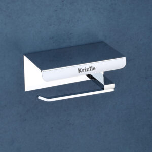 Wall Mounted Toilet Paper Holder with Lid – Brass & SS 304 | Chrome Finish | PR-411